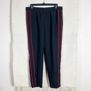 BANANA REPUBLIC black with red side stripe tuxedo crop pants M NEW